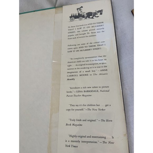 The 500 Hats of Bartholomew Cubbins by Dr Seuss 1938 Hb Dj First Edition - Picture 9 of 10